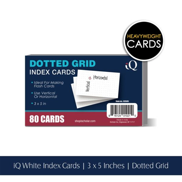 iQ  Index Card - Dotted Grid 3x5in- 80 cards 03505