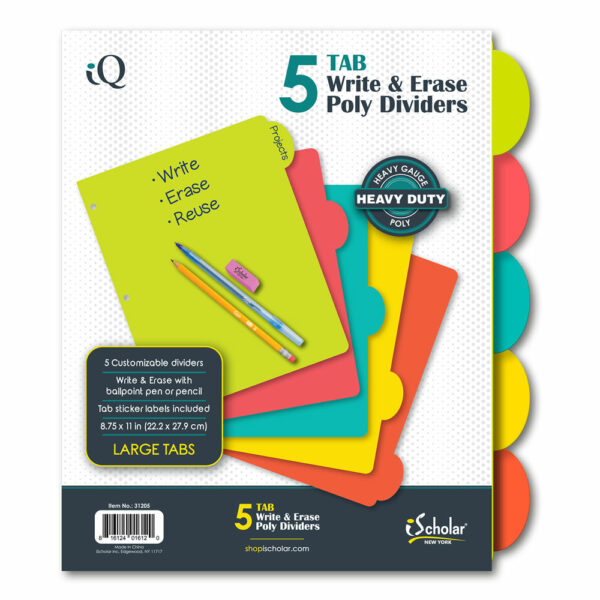 5 Tab Poly Index Dividers 31205