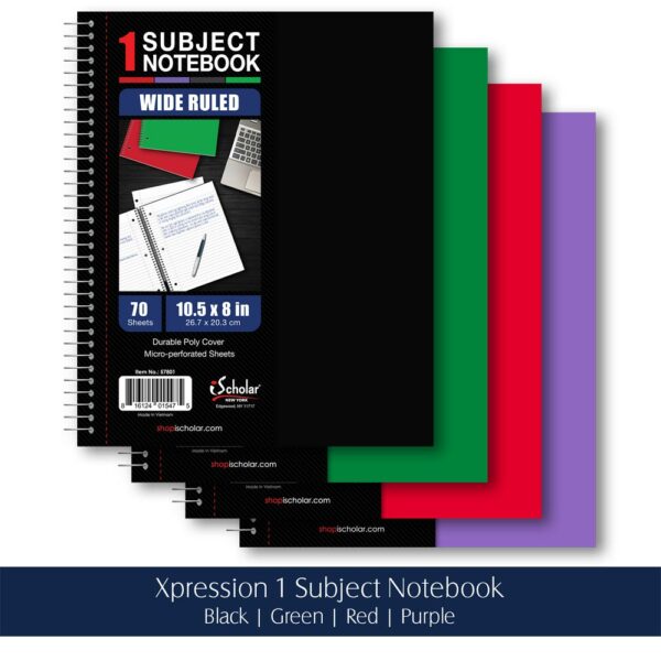 Xpression 1 Subject Poly Notebook 10.5" x 8" 57801 - Image 3