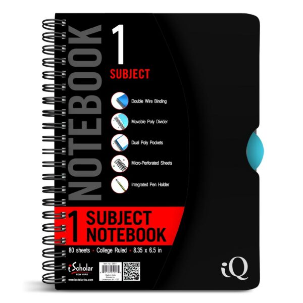 iQ 1 Subject Poly Notebook 8.35" x 6" Double Wire 58611 - Image 2