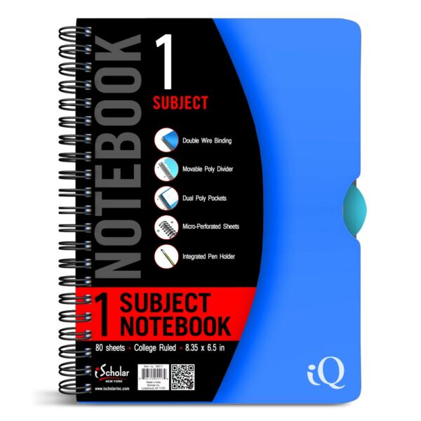 iQ 1 Subject Poly Notebook 8.35" x 6" Double Wire 58611 - Image 3