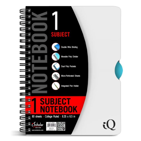 iQ 1 Subject Poly Notebook 8.35" x 6" Double Wire 58611 - Image 4