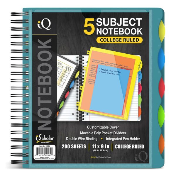 iQ 5 Subject Poly Notebook 11" x 9" Double Wire 59906 - Image 5