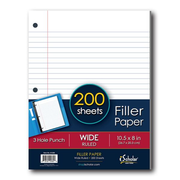 200 Count Filler Paper Wide Ruled 81200