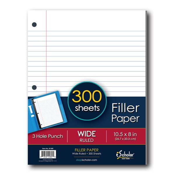 300 Count Filler Paper Wide Ruled 81300