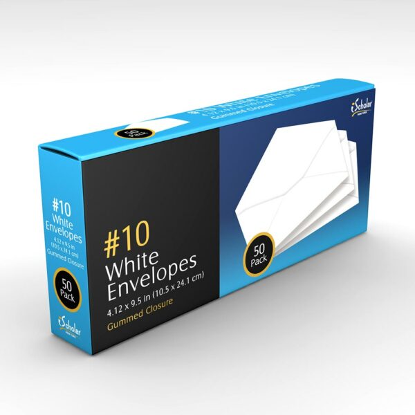 Gummed #10 Boxed White Envelope 50 Count 88050